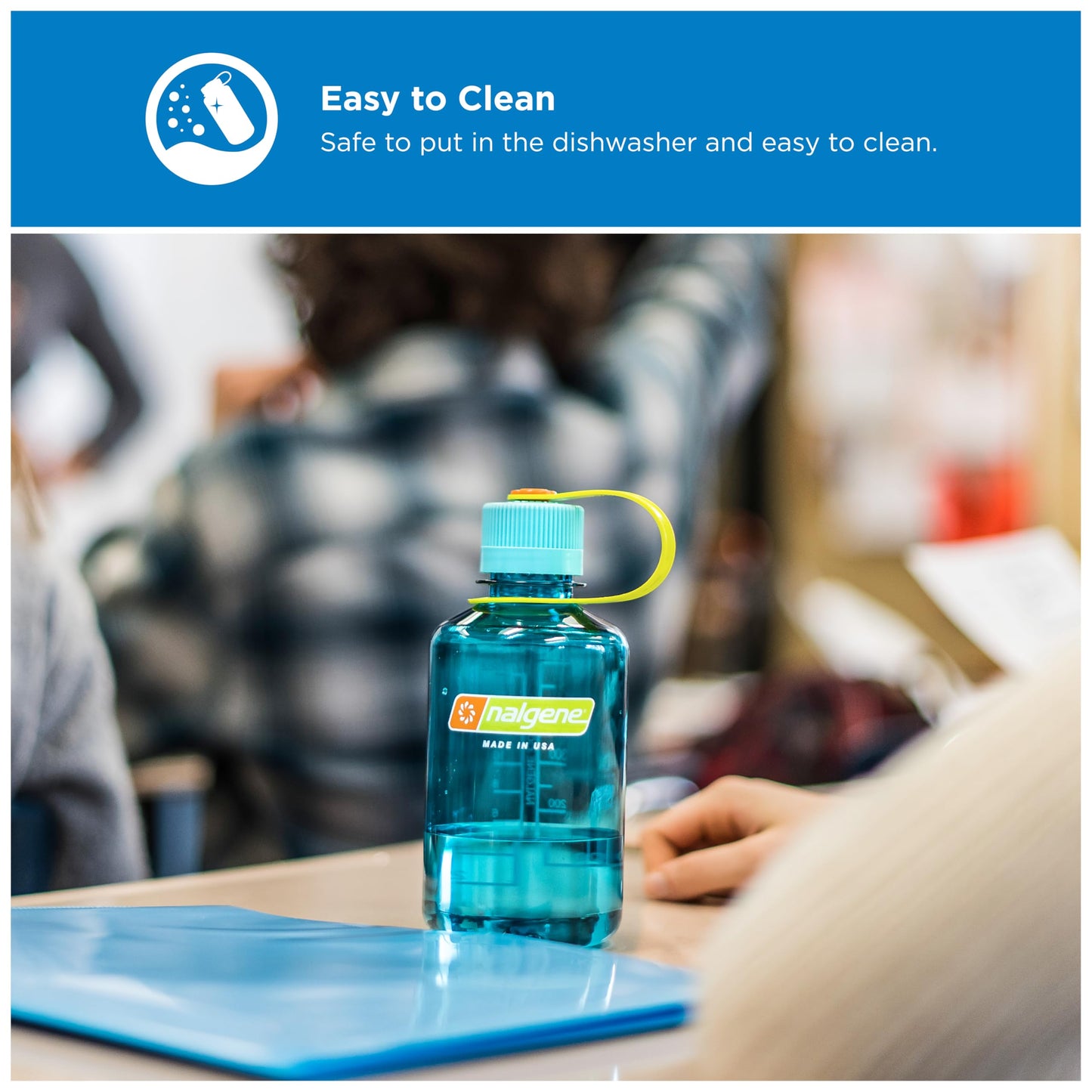 Nalgene 16 oz Narrow Mouth Water Bottle | Slim Cup Holder Size, BPA-Free, Durable & Leak Proof, Lightweight Travel Bottle, Purple