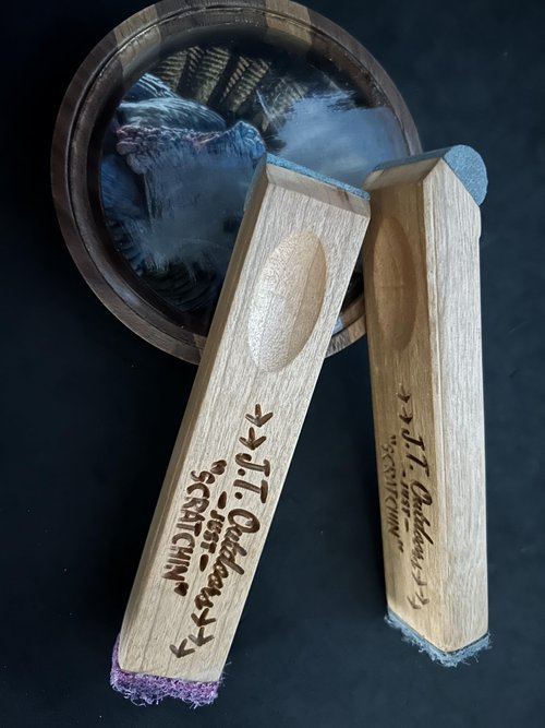 JTK Outdoors Turkey Call Conditioning Kit - Conditioning Stones, Abrasive Pads, and Custom Chalk - Made in USA - Solid Cherry Wood - Limited Edition