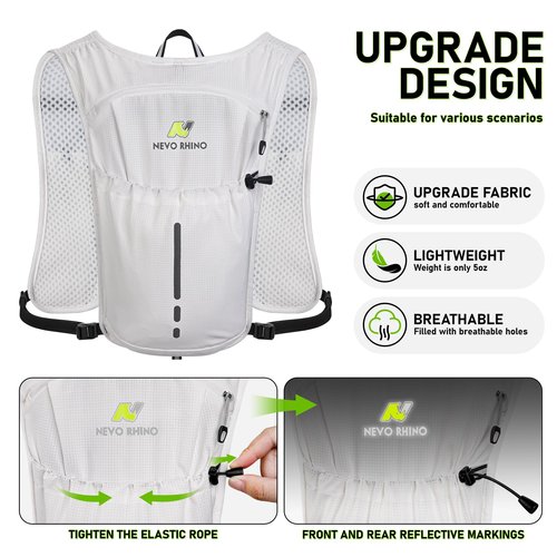 N NEVO RHINO Running Vest, Lightweight Hydration Vest, Insulated Water Backpack with 1.5L Water Bladder for Hiking, Trail, Running,Marathons,Cycling