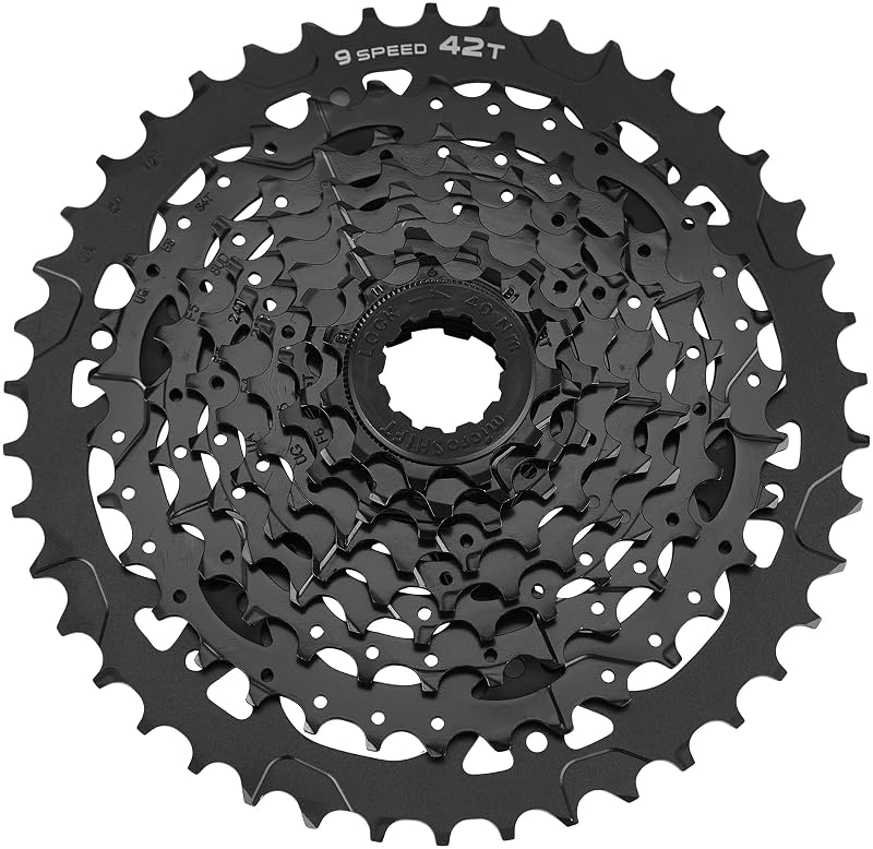 9-Speed 11-42t MicroSHIFT ADVENT Cassette - Black ED Coated Alloy Large Cog