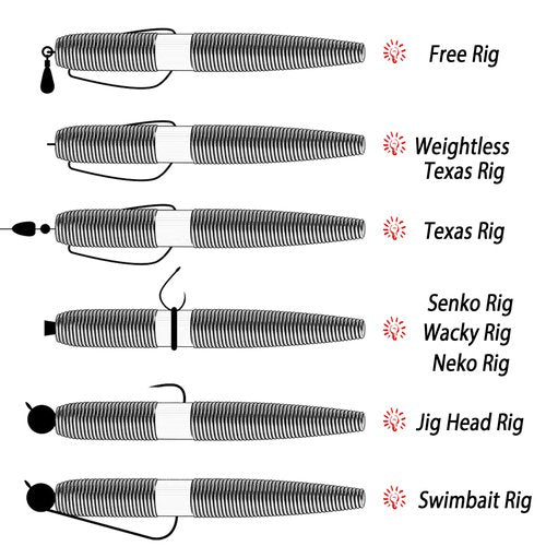 40PCS Senko-Style Stick Baits with Box - Senko Worms for Bass Fishing | 5.5" Wacky Rig Ready Lures