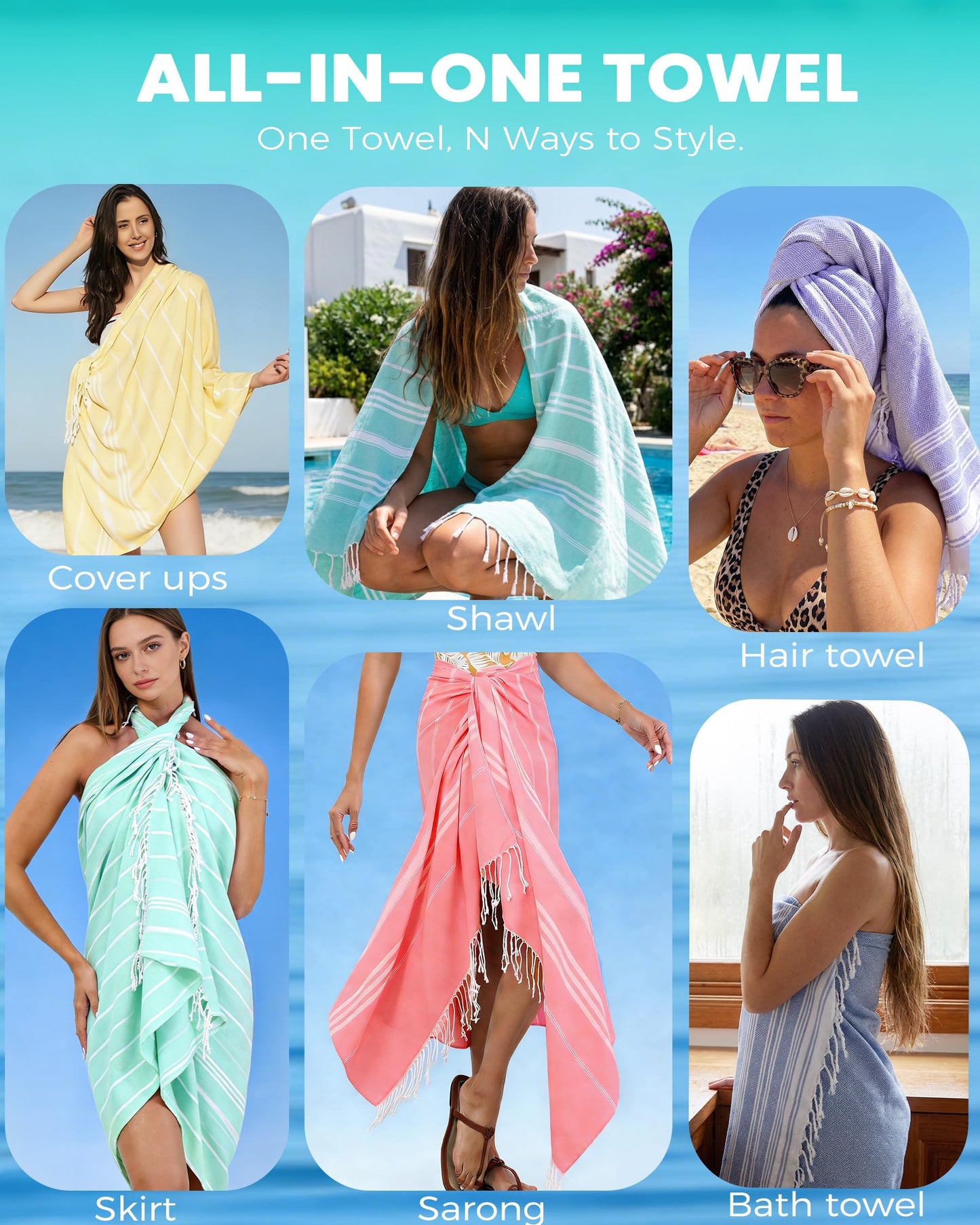 Turkish Beach Towels Gym Towel Camping Blanket Xl Large Big Size Sandfree Sandrpoof Thin Fast Drying Packable Honeymoon Travel Essential Summer Vacation Accessories Hawaii Trip Necessities Women Gifts