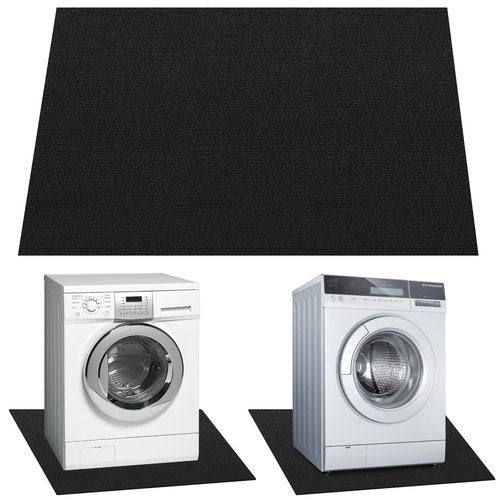 Under Washing Machine Mat, 63 x 36 Inches Large Non-Slip Waterproof Floor Washing Machine Mat Rubber Backing for Washer Dryer Fridge Refrigerator Floor Protection, Shock Absorbing Noise Reducing