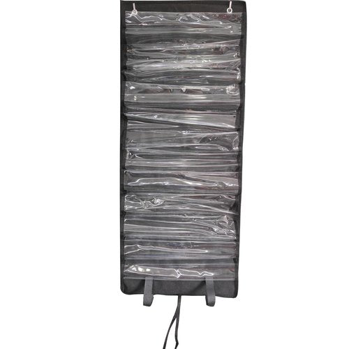TCG Playmat Tube Storage Bag with Clear Display Panels - Compact Hanging Storage for MTG & RPG Mats, Multi-Pocket Carrier & Protector with 2 Hooks，Fits 12+1 Game Mats (38x15in)