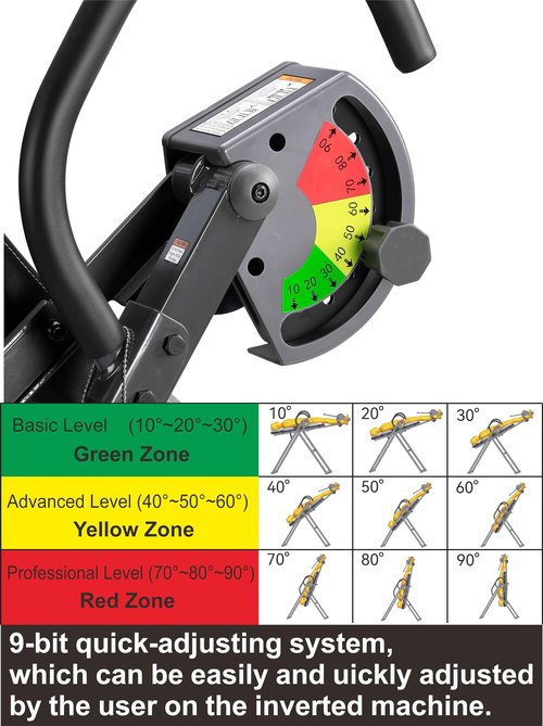 INVERPRO Model AR Advanced Heat and Massage Heavy Duty Deluxe Inversion Table,320 lb Capacity,Black/Red