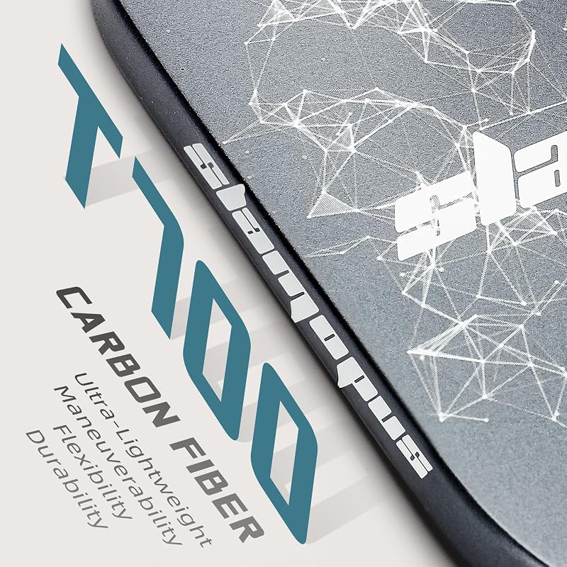 Pro Pickleball Paddle Gray - T700 Carbon Fiber 16mm Core with Overgrips, USAPA Approved