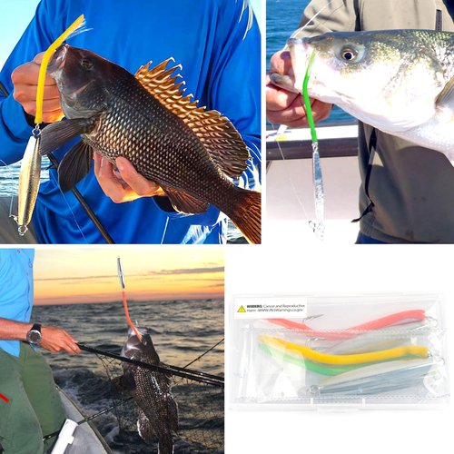 Fishing Jigs Saltwater Lures, 3pcs Diamond Jigs Striped Bass Jigging Spoons with Tube Lure Hooks Deep Sea Offshore Surf Fishing Heavy Metal Jig 1oz-4oz