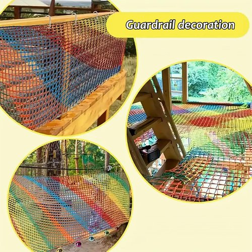 PSYCHEJOYS Climbing Cargo Net, Double Layers Playground Safety Net, Rope Bridge Nets, Small Aperture Hammock Net, for Treehouse,Obstacle Training,Back Yard(Size:1.5x2m)