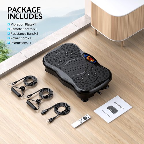 GMCXAX Vibration Plate Exercise Machine, Lymphatic Drainage Machine for Weight Loss, Lymphatic Drainage & Muscle Recovery, Multiple Speeds with Bluetooth & Remote, Max User Weight 330lbs