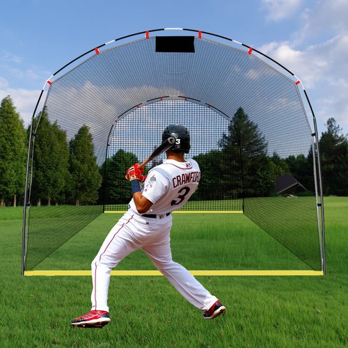 Doublehorse Baseball Batting Cage 13 X 10 X 8 FT Softball Training Batting Net for Backyard and Indoor Quick Assembly Hitting Net Cage for Practice with Portable Design