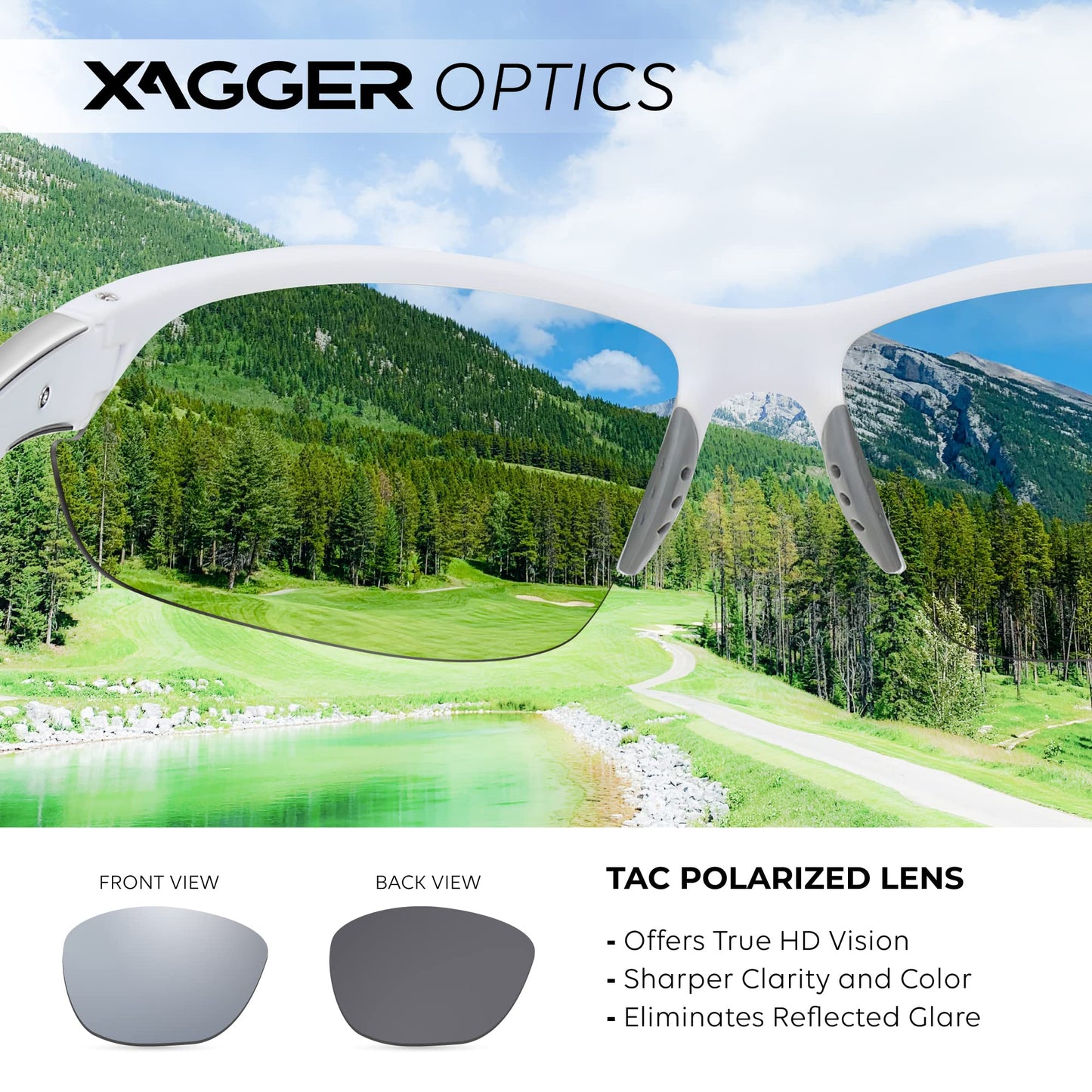 Xagger Polarized Sport Sunglasses for Men Women Wrap Around UV400 Running Baseball Softball Cycling Golf Hiking Fishing Driving Glasses