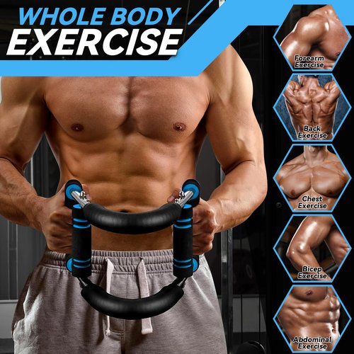 Twister Arm Trainer, Violetfox 60-100lb Adjustable Chest Workout Equipment Arm Exerciser, Portable Power Twister Workout Bar Strength Training Machine Home Fitness Equipment