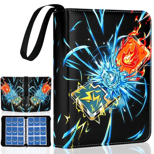 Rkssws 9-Pocket Trading Card Binder, Holds 900 Cards with 50 Removable Sleeves, Creative Design Card Holder Album for Standard Size Cards, Portable Card Collect Display Case Gift for Boys Girls