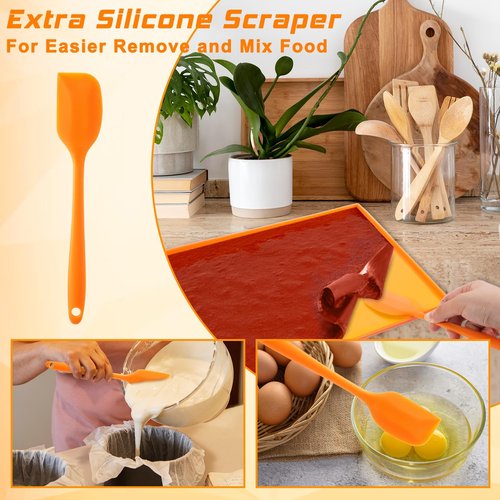 JJUNW 6 Pcs Silicone Dehydrator Trays, Non-stick Silicone Dryer Mats with with Silicones Scraper Reusable Dryer Sheet for Jerky, Fruit, Meat(12×10inch)
