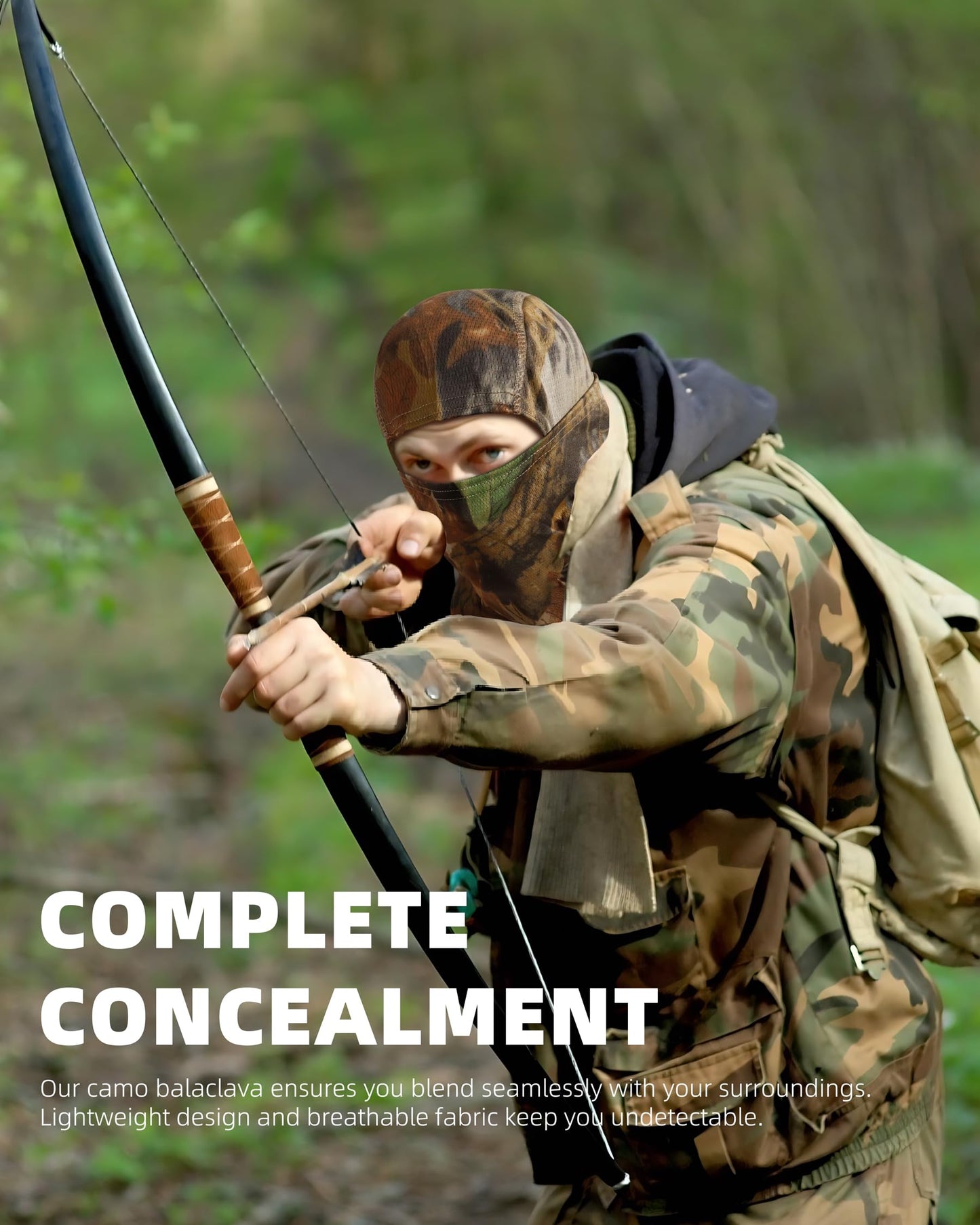 Hymeiluely Camo Balaclava Ski Face Mask for Men Women, Cooling UV Protection Face Cover for Hunting Fishing Motorcycle Military Tactical