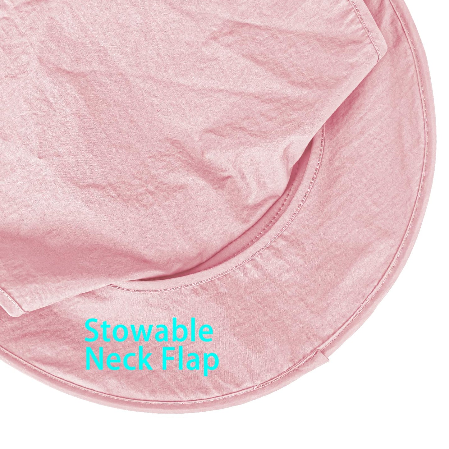 2Pack Sun Hats for Men Women Fishing Hat UPF 50+ Breathable Wide Brim Bucket Hats Summer UV Protection Safari Hat with Neck Flap Black/Pink