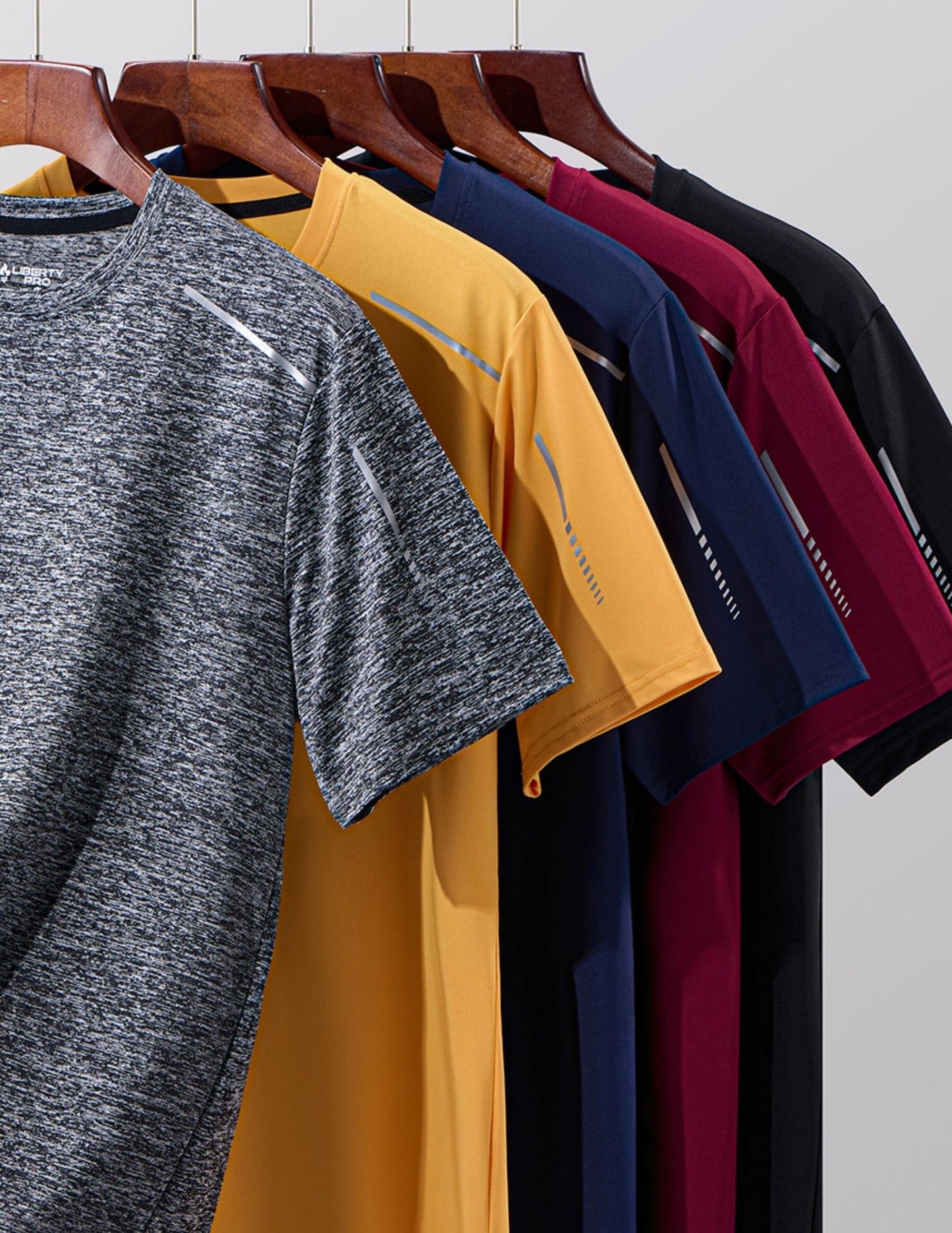 5 Pack Men’s Active Quick Dry Crew Neck T Shirts | Athletic Running Gym Workout Short Sleeve Tee Tops Bulk (Set 21, Small)