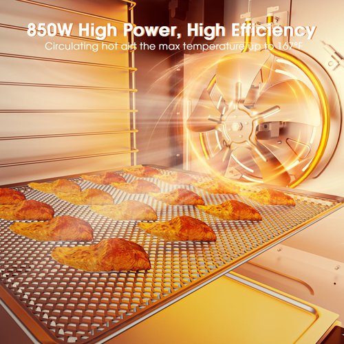 Food Dehydrator 12 Trays Stainless Steel - 850W Large Dryer for Jerky, Fruit, Meat, Herbs, Mushroom with Digital Timer & Glass Door