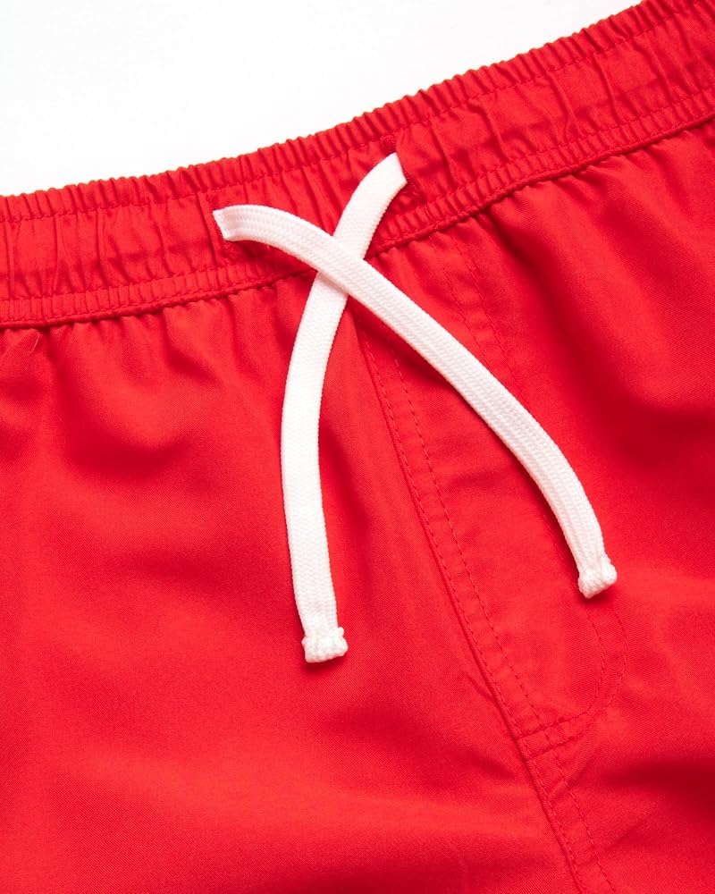 Quad Seven Boys Swim Trunks 2 Pack Navy/Red - Quick Dry Board Shorts with Pockets (Sizes 8-18)