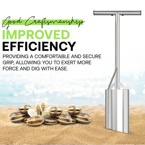 SturdyShape Clam Gun for Clamming Stainless Steel with Vent V4 36 Inch and 5 Inch Tube Diameter HD for Recreational Clam Diggers & Harvesters (V4 36inch)
