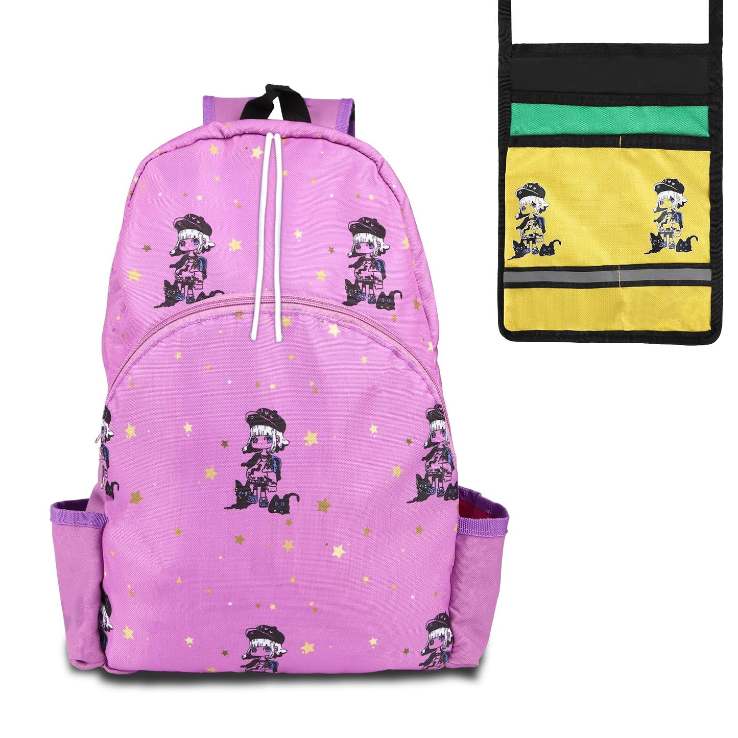 Offstar Leisure Backpack, Travel Backpack, Simple Cute Backpack, Anime Theme Bag, Sports Backpack, Suitable for Lighter Days or Weekend Outings, Pink