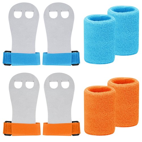 Abeillo 2 Sets of Gymnastics Grips Wristbands for Girls Youth Kids, PurpleGymnastic Hand Grips Gymnastic Bar Palm Protection and Wrist Support Sports Accessories, Medium
