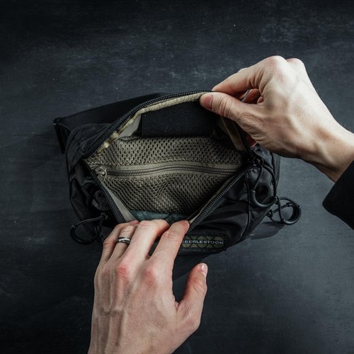 Eberlestock Bando Bag - Tactical Mens Fanny Pack w/Adjustable Waist Belt, Zippered Pockets, Compact Lightweight Belt Bag, Everyday Hip Pouch for Travel Outdoor Running Hunting, Black