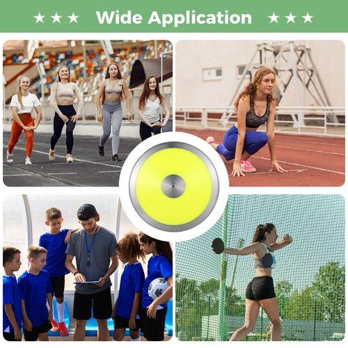 Tideme 2 PCS 1.6 Kg Sports Training Discus, Track and Field Discus for High School Boys Girls, Reliable Nylon-Iron Built, Easy-to-Grip Anti-Slip Polished Finish, Sports Practice Discus, Yellow
