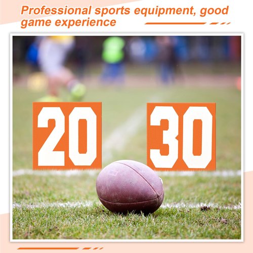 Liliful Set of 11 Football Yard Markers High Visibility Football Field Yard Line Markers 12.5 Inch Portable Weighted Yardage Marking with Carrying Bag for Sports Game Training