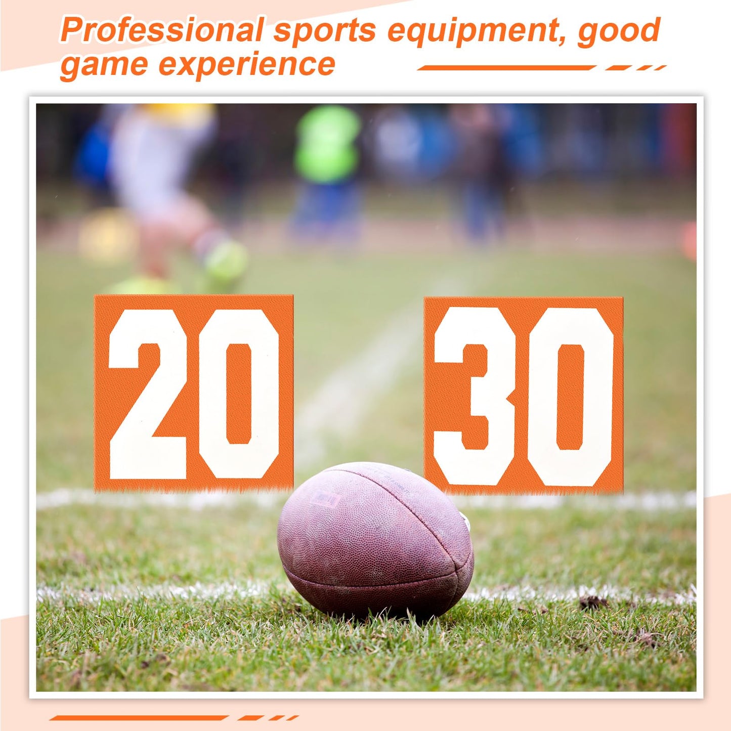 Liliful 11 Pcs Football Yard Markers High Visibility Field Yard Line Markers 12.5 Inch Portable Weighted Yardage Marking with Carry Bag for Sports Game Training (G,10,20,30,40,50,Orange)