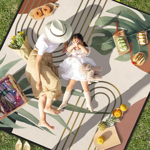 QXWREL Extra Large Picnic Outdoor Blanket 60''x80'' Waterproof and Sandproof Picnic Mat for Beach Foldable Camping Accessories for Grass Lawn Park