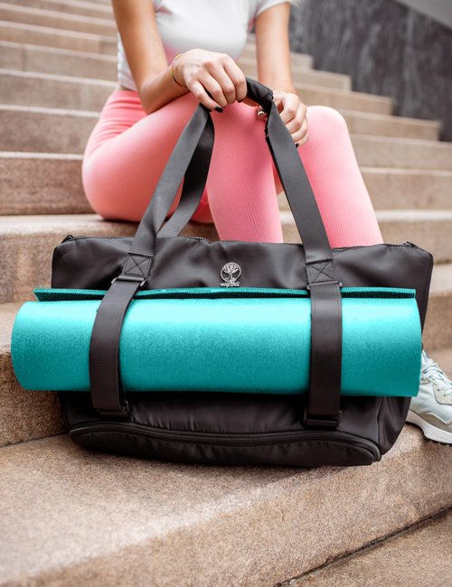 WARRIOR2 Yoga Mat Carrier - Expandable, Water & Shock Resistant Laptop Travel Bag with Mat Straps, Yoga Gym Bag For Men & Women, Luggage Sleeve, Large Tote