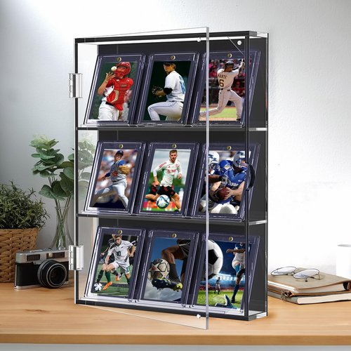 ToBeAce 130pt Magnetic Card Holders, 15ct One Card Touch Holder for Trading Cards, Baseball Card Protectors Hard Plastic, Magnetic Thick Card Display Case for Sports Cards, Game Cards