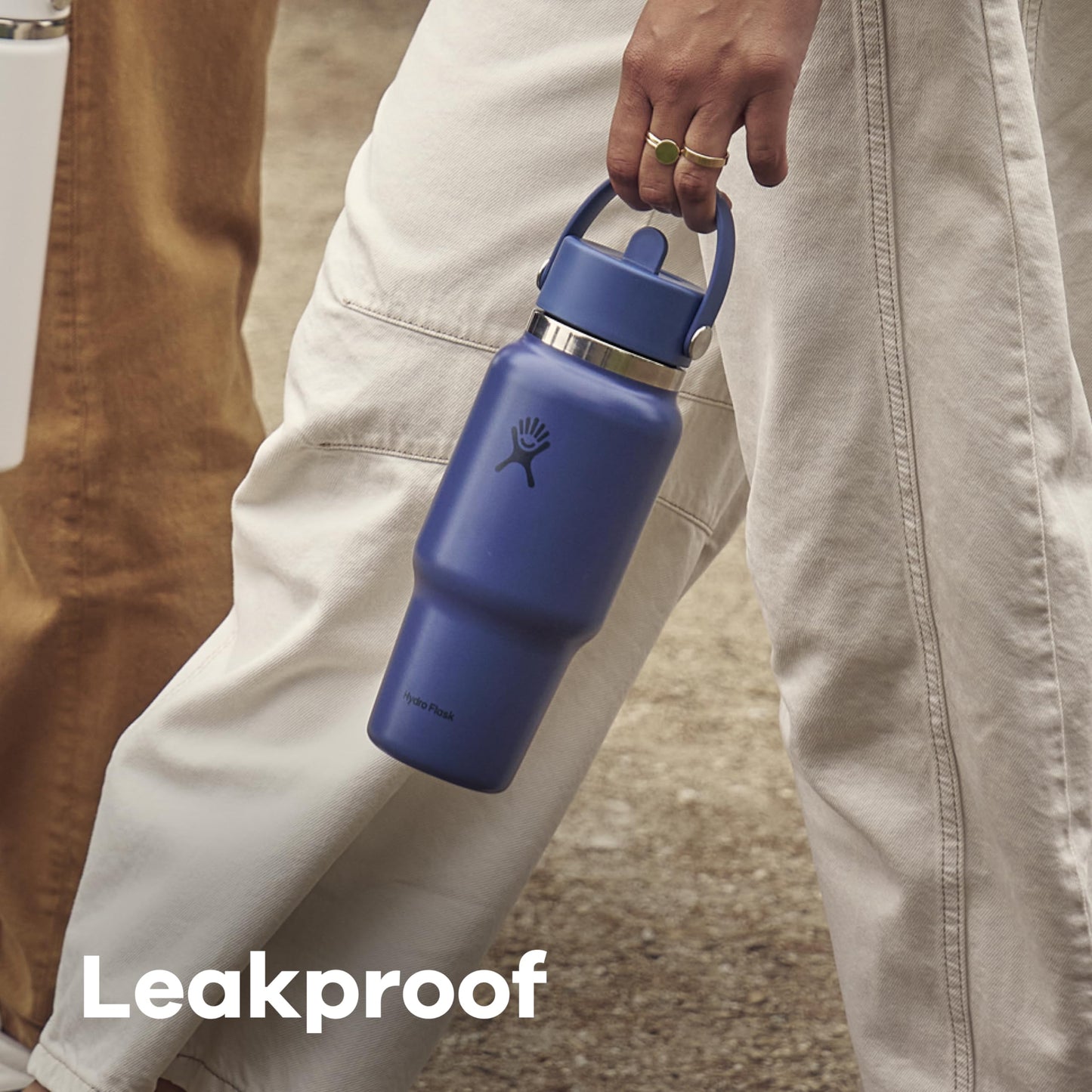 Hydro Flask Travel Water Bottle - Insulated Stainless Steel - Wide Straw Lid, Non Spill, Leakproof in 32 Oz Shale Gray