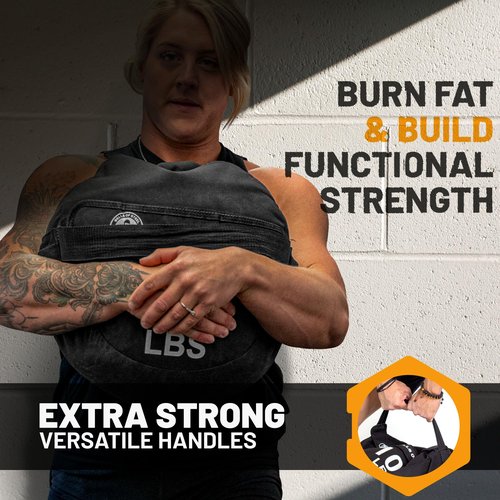 Sandbags for Working Out [Bells of Steel] Workout Sand Bag, Strongman, Commercial and Home Gym Sand Bags for Weight Training with Handles for Fitness - 100 lb