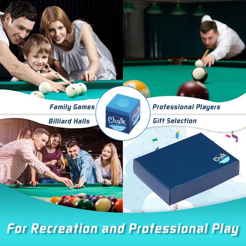 Rallyo Pool Chalk, 12-Pack of Billiard/Pool Cue Chalks, Pool Table Chalk for Games, Gifts, Home, Tournaments and Sports Hobbies