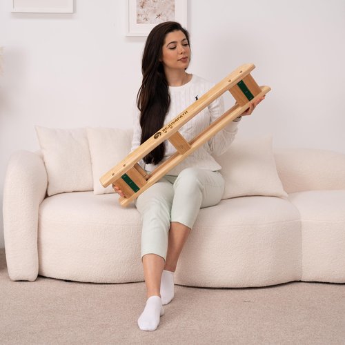 RejuvaPath Knee & Hip Rehab Glider – Physiotherapy Equipment for Stroke Rehab, Recovery Aids, Slide Board for Post-Surgery & Injury – Lightweight Oak Design, Improves Mobility & Circulation