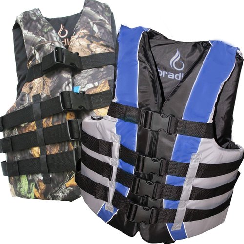 Bradley Life Jackets for Adults | Marine Life Vests for Adults | Coast Guard Approved Flotation for Fishing and Hunting Waterfowl | Wakeboard Close to Shore Ocean Kayak Life Vest Blue 4X/6X
