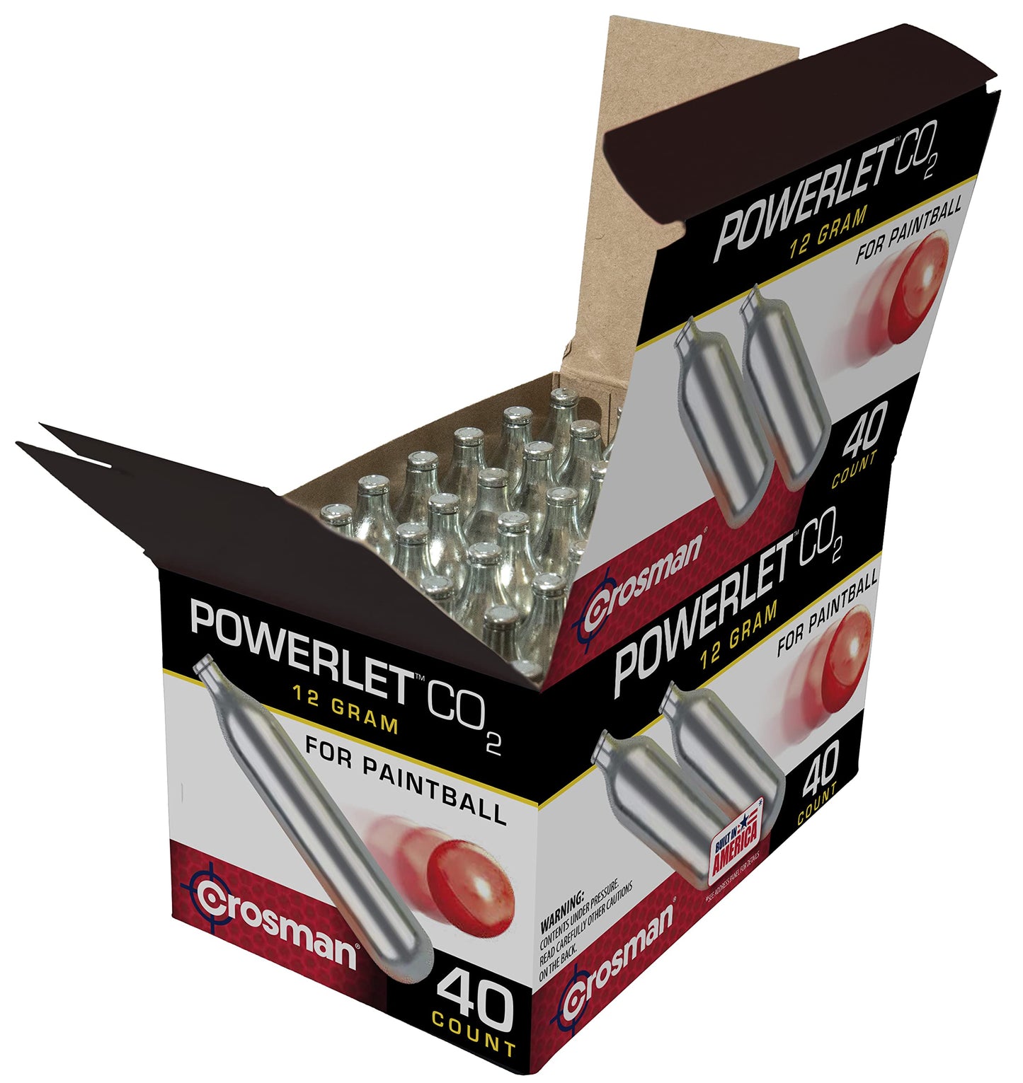 Crosman CC40PB CO2 Powerlet For Paintball (40-Count),Black