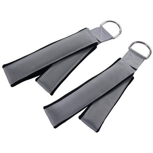 Stamina Products AeroPilates Wide Double Loop Hand and Foot Padded Foam Straps with Textured Surface and Carrying Bag, Gray (Set of 2)