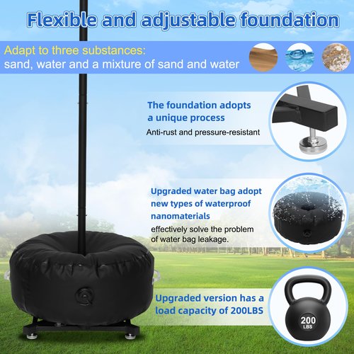 wolfwo Upgrade Heavy Duty Tetherball Set, Tetherball Ball and Rope and Pole, Adjustable Height and Portable Tetherball Set with Base for Outdoor, Playground and Backyard, Fun for Kids and Adults
