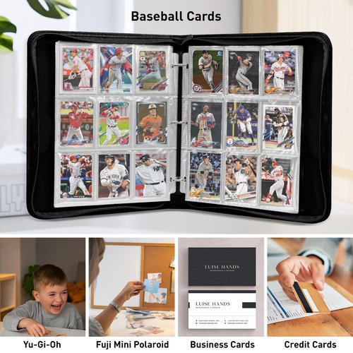 TLAZZ 990 Pockets Baseball Card Binder, Trading Card Collection Binder with 55 Removable Sleeves, Double Sided Pocket Sports Card Binder for MTG TCG Game Card