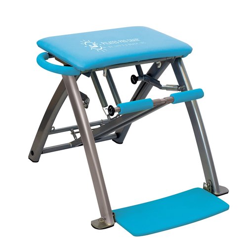 Life's A Beach Blue Pilates Pro Exercise Workout Fitness Chair Bench with 4 DVDs