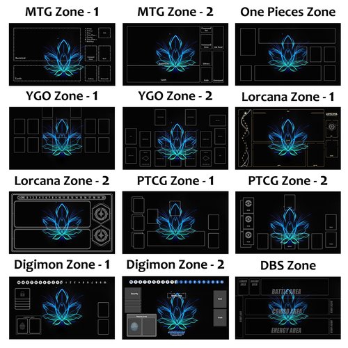 FROGIGO Custom Playmat 24" x 14" Non-Slip with Mat Bag - Printable Play Zone & Optional Stitched Edging, Any Image Printed Your Design Tournament and Card Game Legal