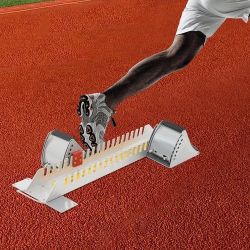 siohdagu 35in High-Level Starting Blocks Aircraft Grade Aluminum Running Track Blocks Waterproof and Rustproof 5 Angle Adjustable Pedals for Track and Field Competition