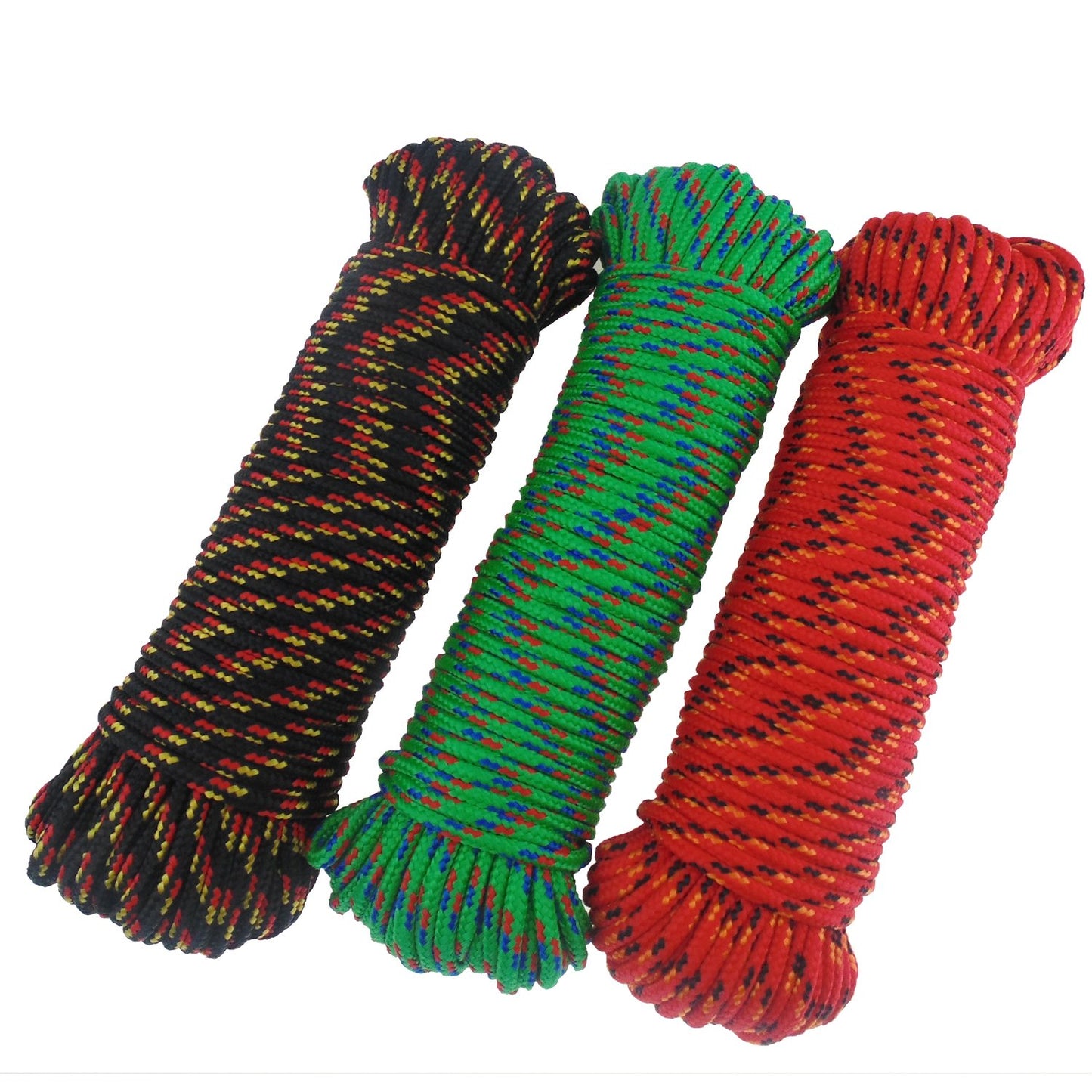 Diamond Braid Nylon Rope,3/16"(5mm) by 100feet Paracord,General-Purpose Utility Rope, High Strength All Purpose Braided Polypropylene Utility Flag Line for Indoor or Outdoor Use(Black)
