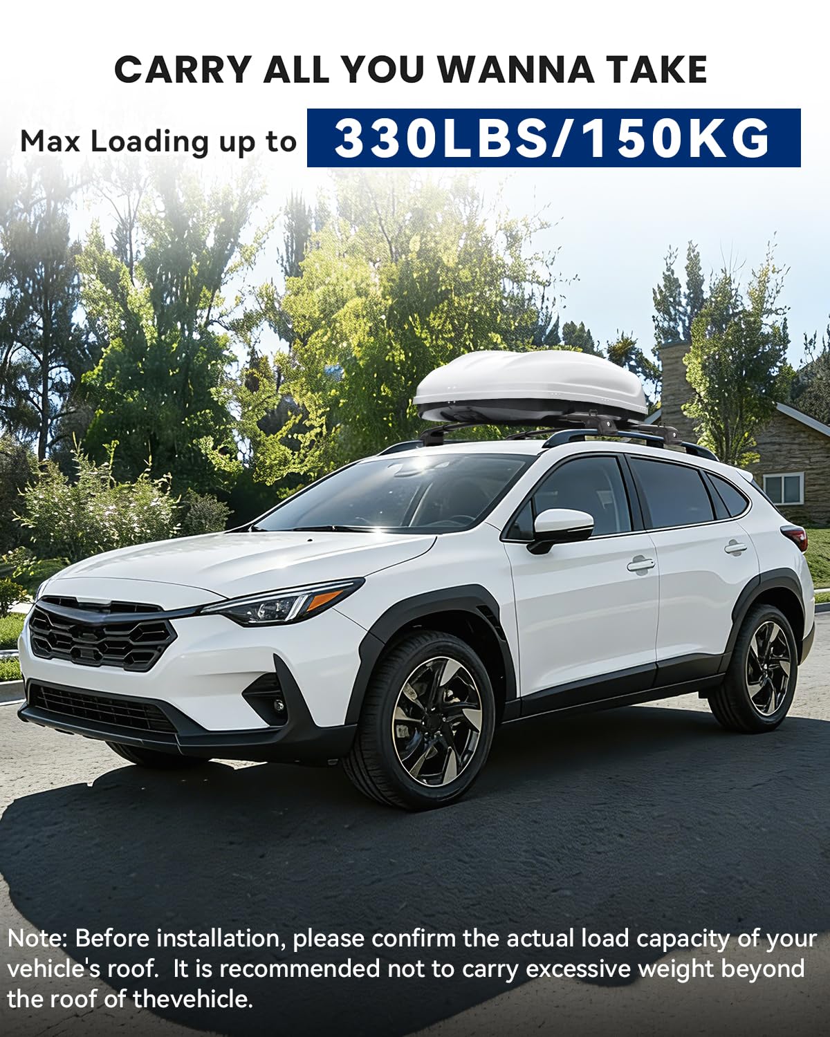 330Lbs Roof Rack Cross Bars Compatible with Subaru Crosstrek 2024 2025 2026 (Not for Wilderness), Heavy Duty Aluminum Roof Rails Top-Mount Crossbars Rooftop Luggage Racks Cargo Carrier