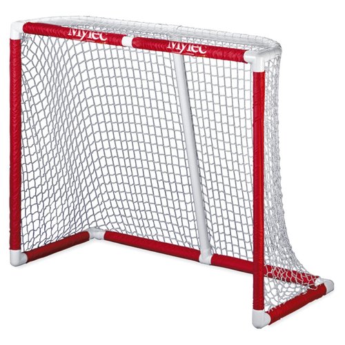 PVC Junior Pro Hockey Goal for Indoor + Outdoor (54 x 44 Inches), Lightweight & Portable, Sleeve Netting System (Red, Pounds)