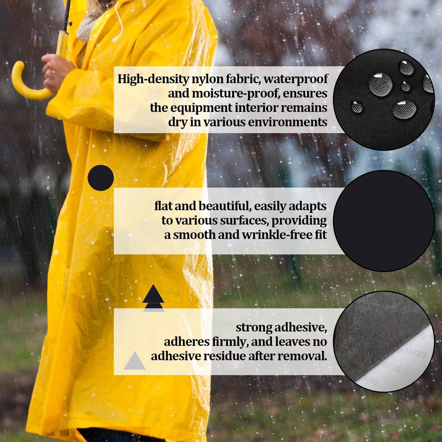 Bolsdoic 8PCS Nylon Repair Patches,Waterproof Down Jacket Repair Patch,Self Adhesive Outdoor Gear Tenacious Repair Tape for Clothes,Tents,Backpacks,and Sleeping Bags(Black)