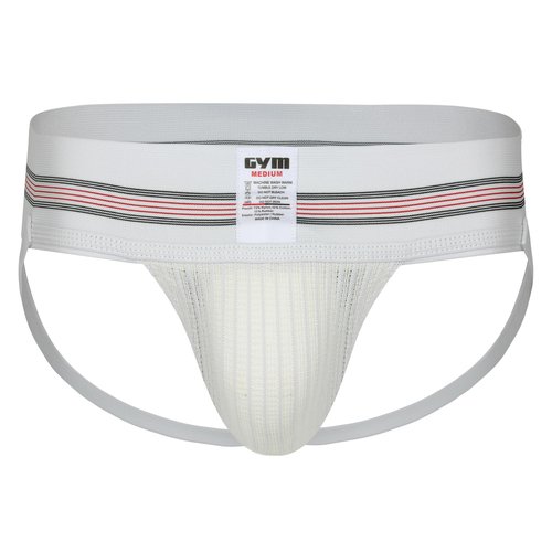 GYM Mens Old School Jockstrap (Medium, White, 1-Pack)